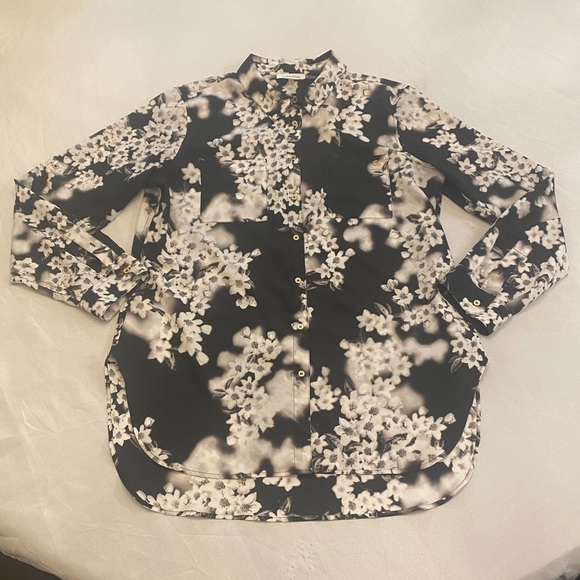 CALVIN KLEIN Women’s Button Down Floral Blouse, L - Picture 2 of 8